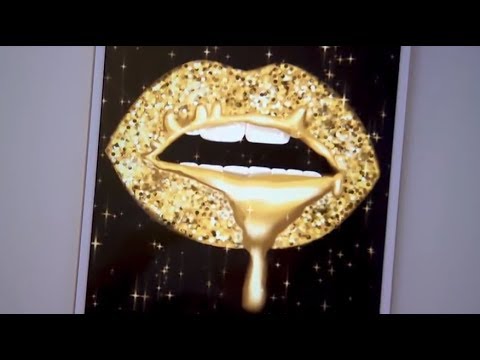 Cool Coloring tutorial: How to Color Gold Glitter Lips with Color Therapy App