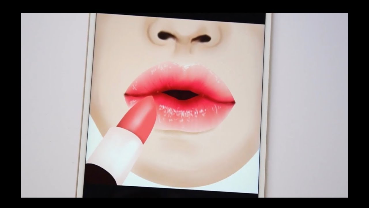 Cool Coloring tutorial: How to create Korean Makeup Inspired Lips with Color Therapy App