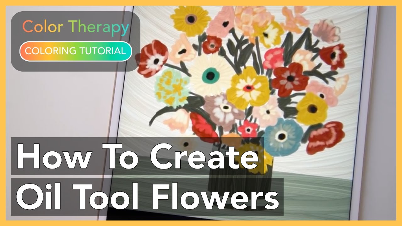 Coloring Tutorial: How to Create Abstract Oil Tool Flowers with Color Therapy App