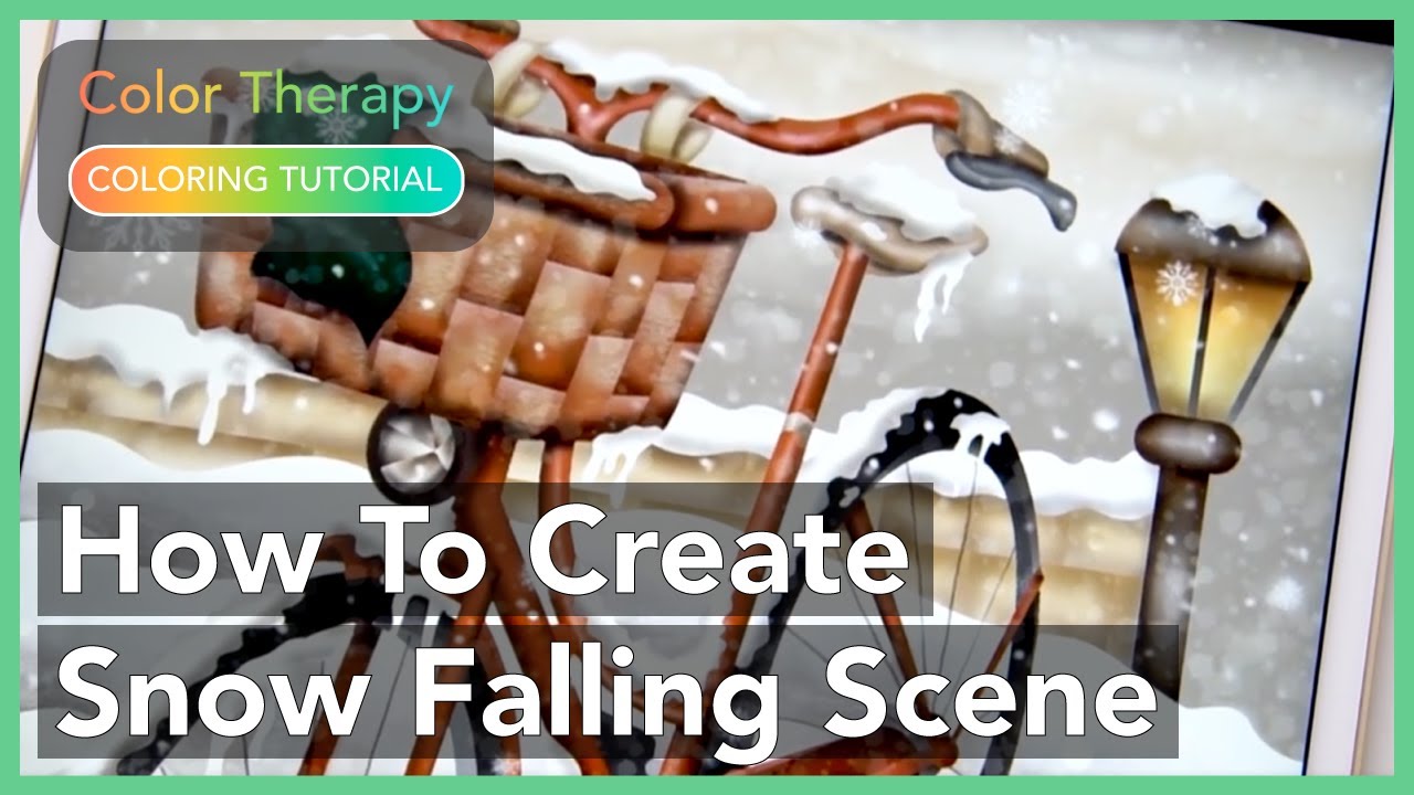 Coloring Tutorial: How to Create Snow Falling Scene with Color Therapy App
