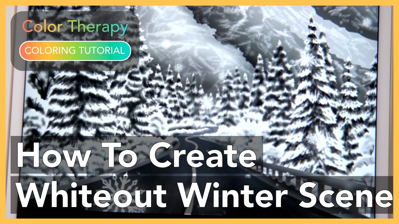 Coloring Tutorial: How to Create a Whiteout Winter Scene with Color Therapy App