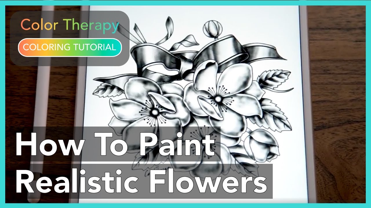 Coloring Tutorial: How to Paint Realistic Flowers with Color Therapy app