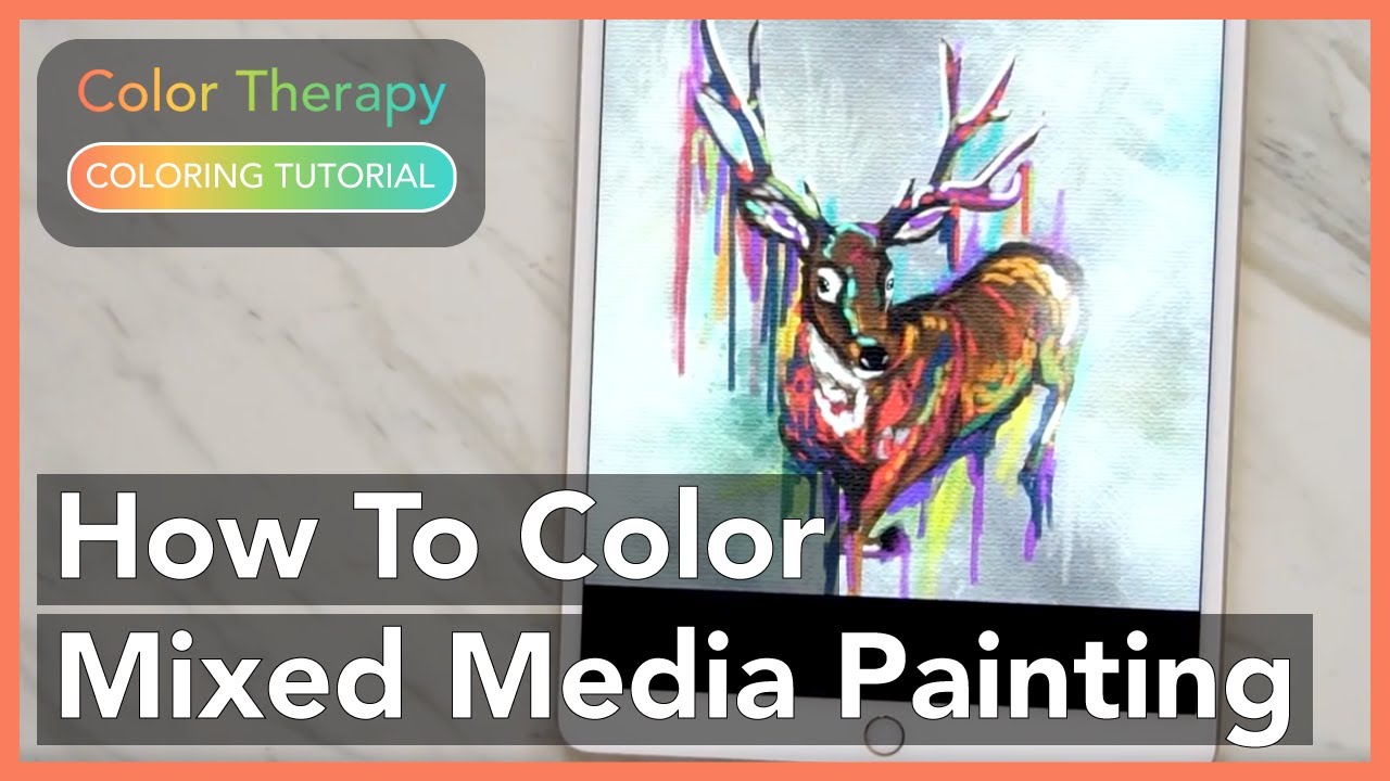 Coloring Tutorial: How to Color a Mixed Media Painting with Color Therapy App