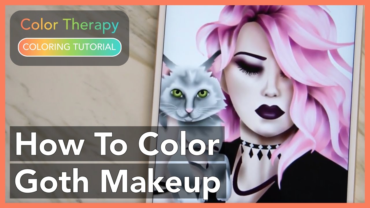 Coloring Tutorial: How to Color Goth Makeup with Color Therapy App