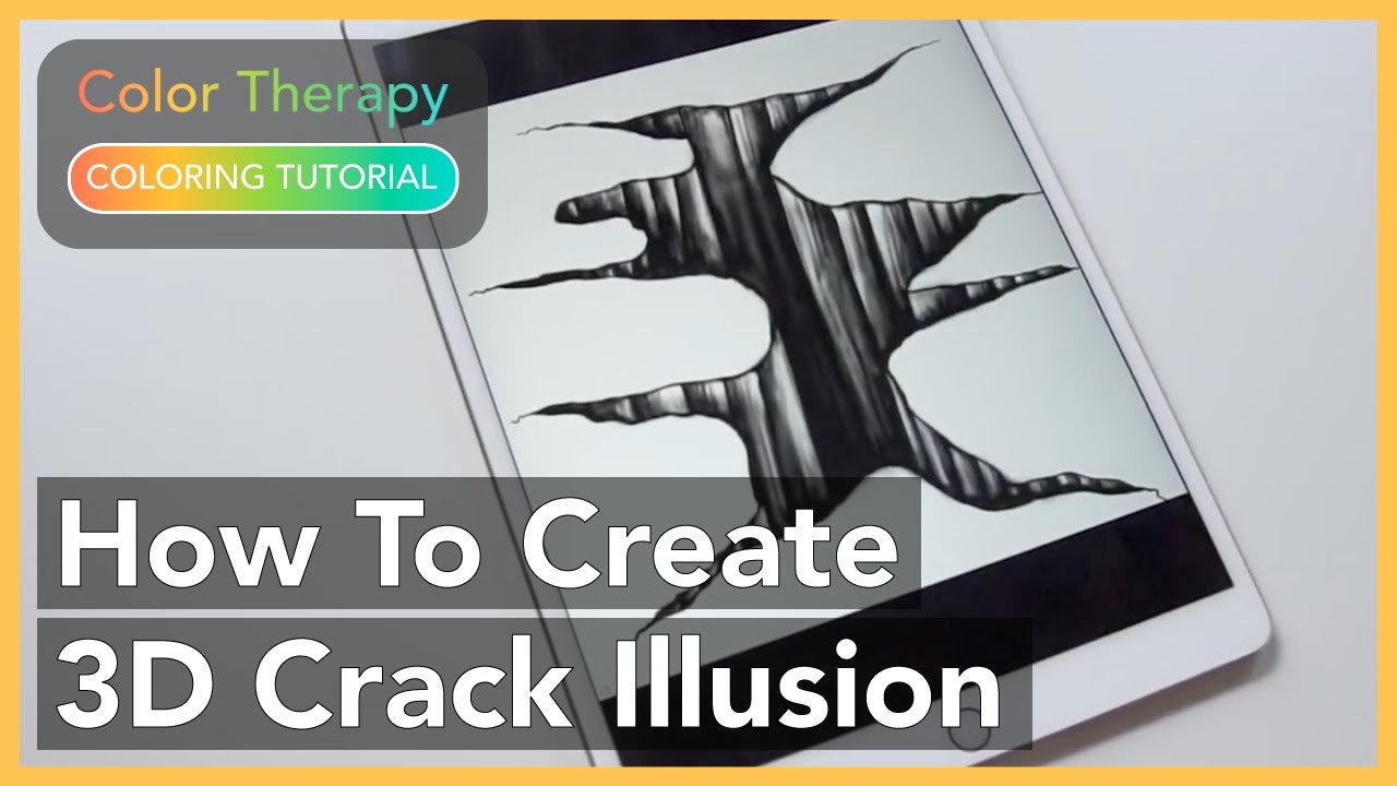 Coloring Tutorial: How to Create 3D Crack Illusion with Color Therapy App
