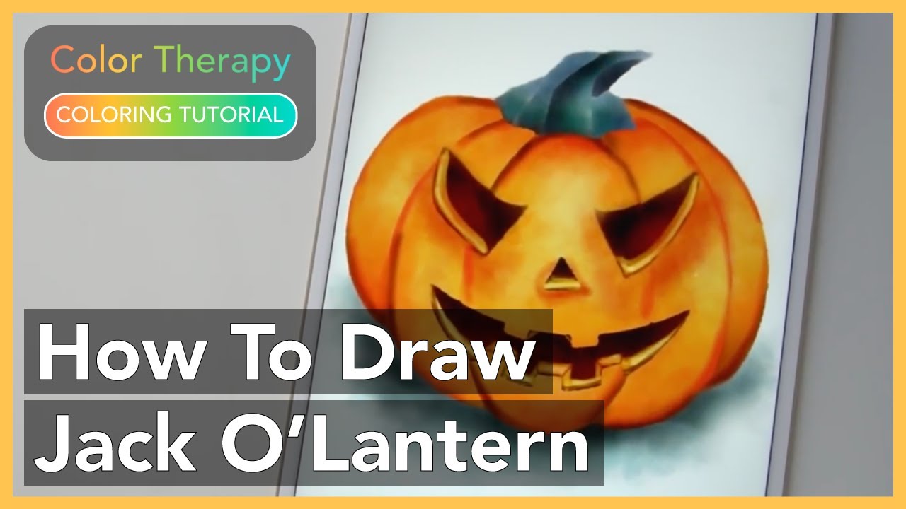 Coloring Tutorial: How to Draw Jack O'Lantern with Color Therapy App