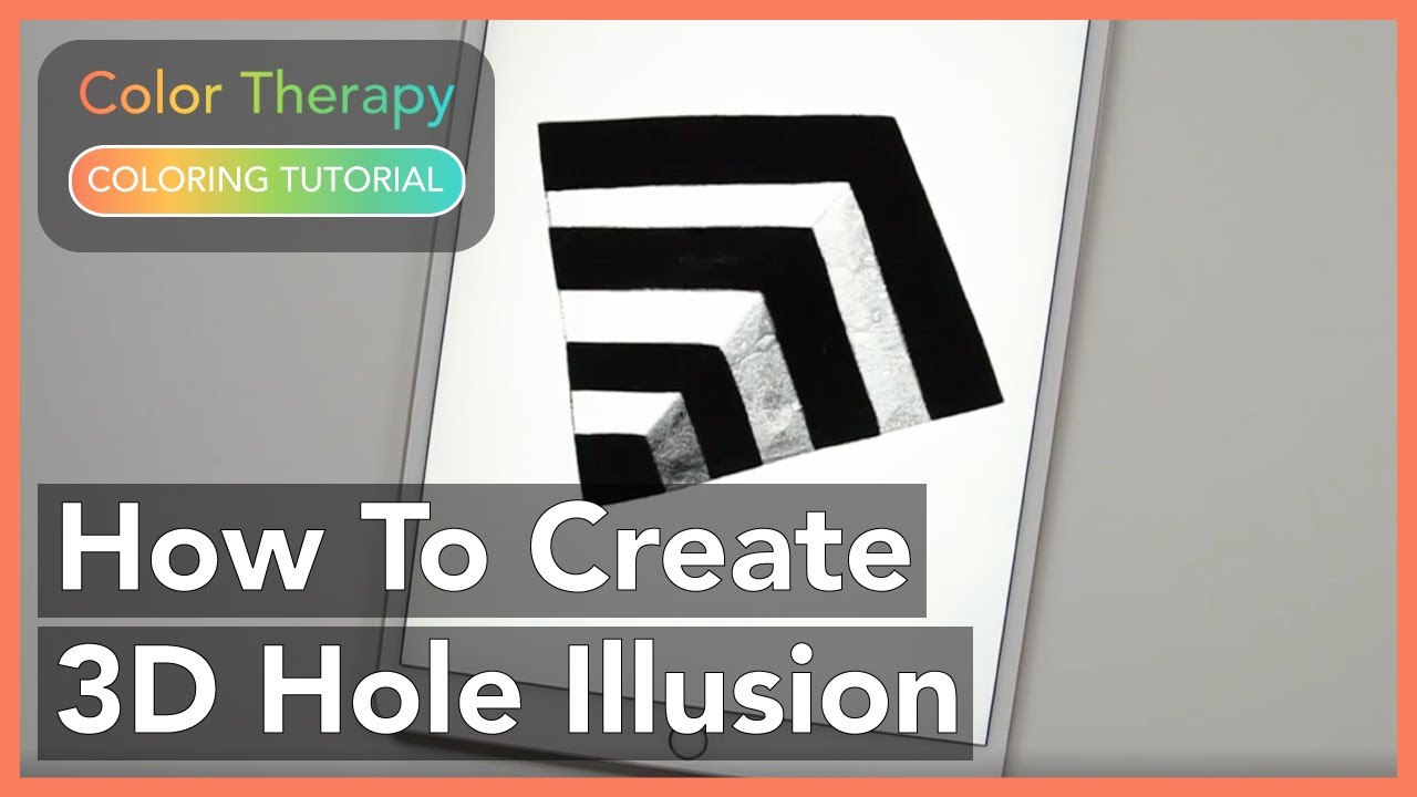 Coloring Tutorial: How to Create a 3D Hole Illusion with Color Therapy App