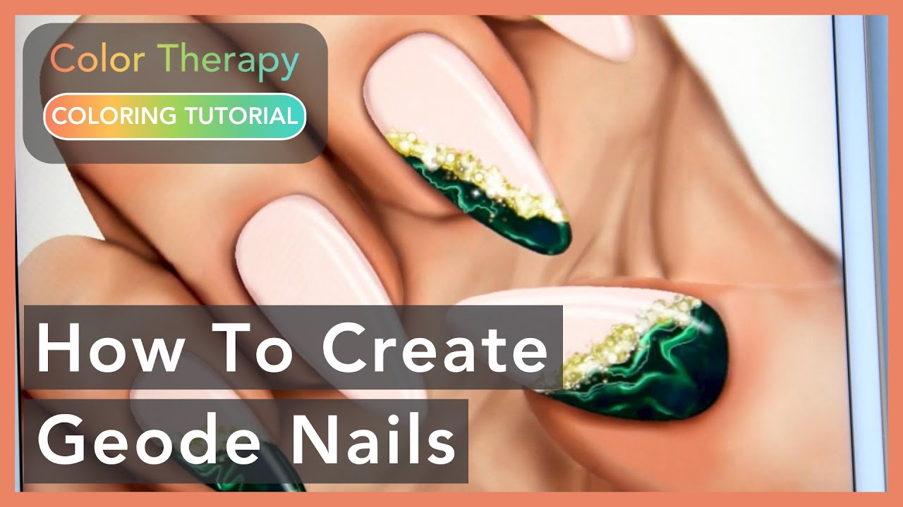 Digital Coloring Tutorial: How to color Geode Nails | Color Therapy | Digital Art
