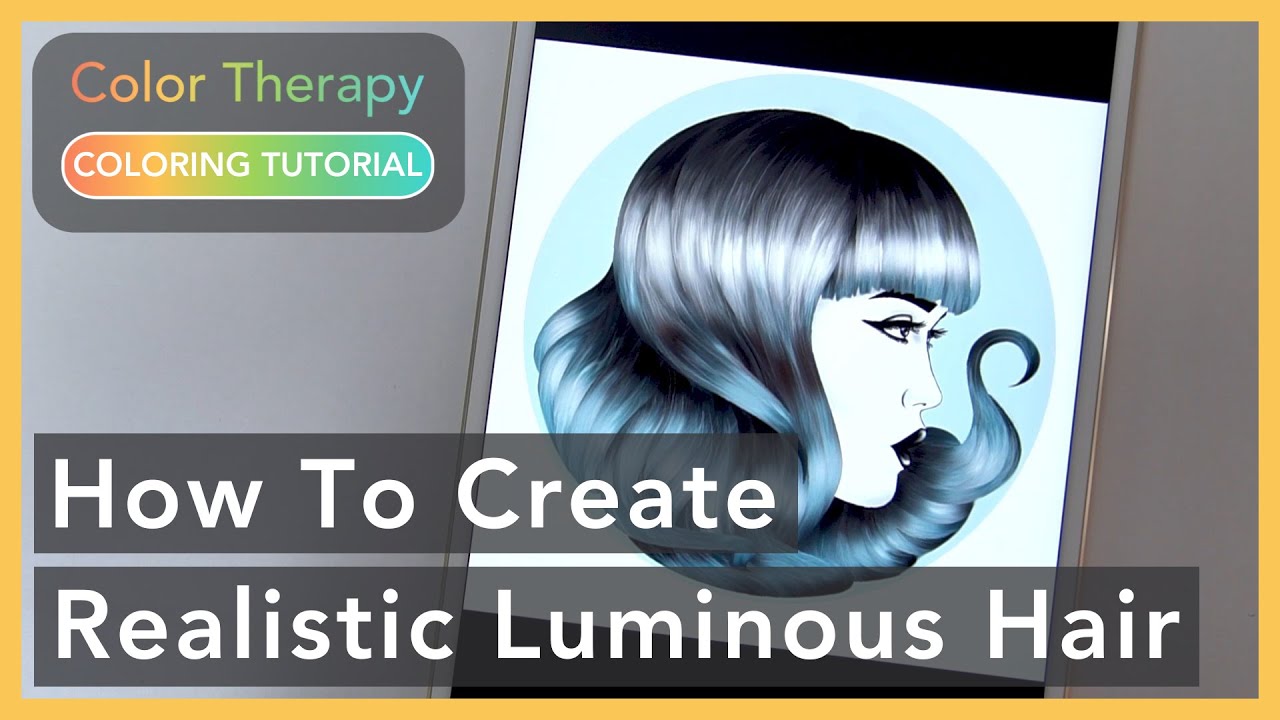 Digital Coloring Tutorial: How to color Realistic Luminous Hair | Color Therapy | Digital Art