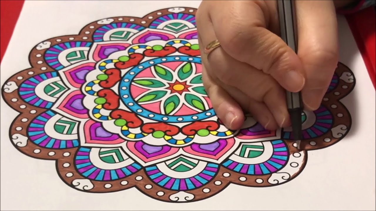Colouring Mandala | Coloring Therapy For Anxiety & Depression | Relaxing Video