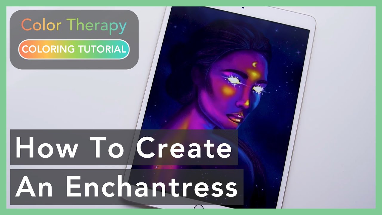 Digital Painting Tutorial: How to Color an Enchantress | Color Therapy Adult Coloring | Digital Art