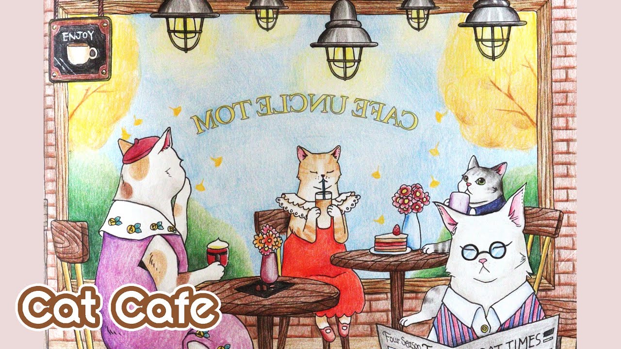 Cat Coloring Therapy - 🐱☕Cat Cafe