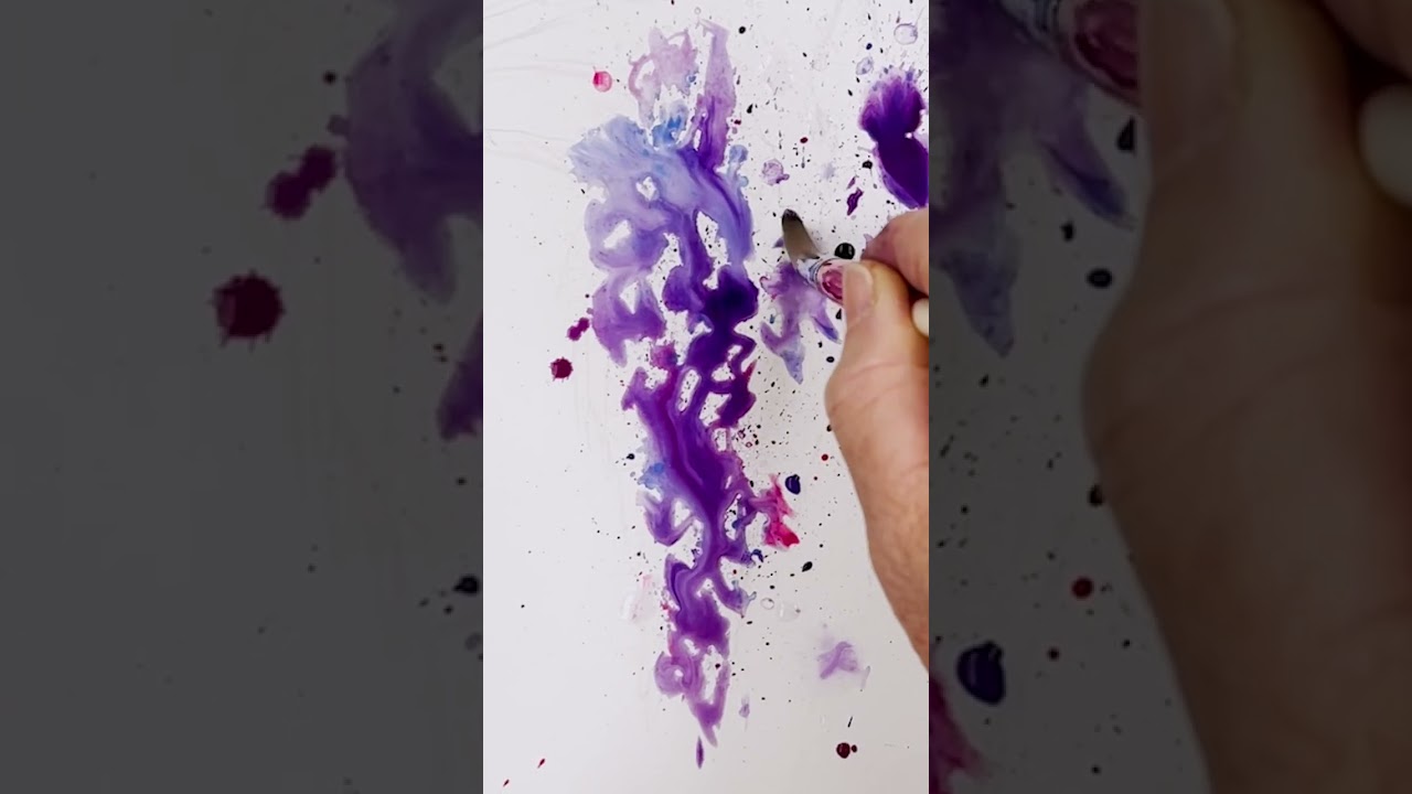 How to Paint Wisteria - Wet in Wet Watercolor Color Therapy | Timelapse Preview of Realtime Tutorial