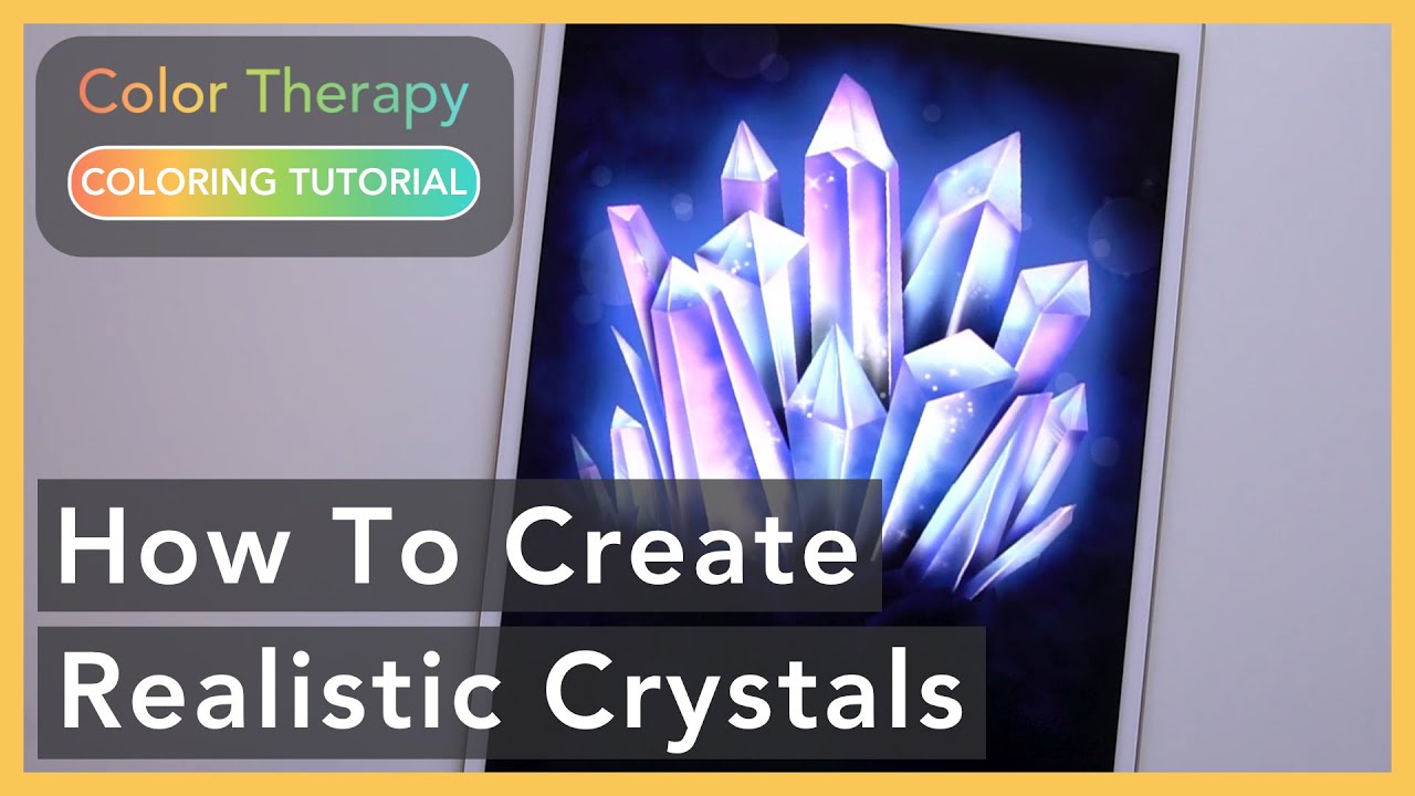 Digital Painting Tutorial: How to Create Realistic Crystals | Color Therapy Adult Coloring