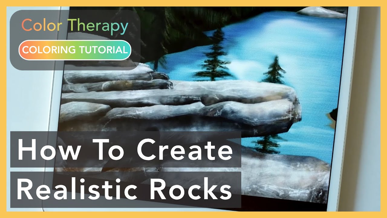 Digital Painting Tutorial: How To Create Realistic Rocks | Color Therapy Adult Coloring