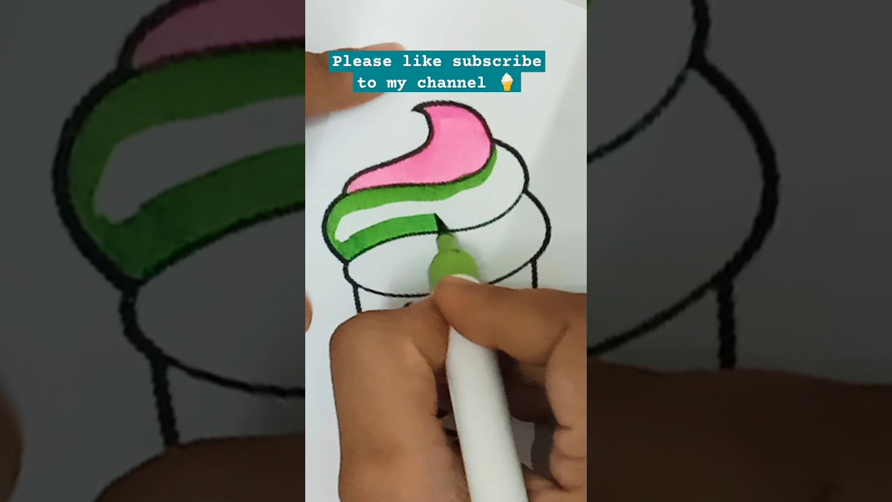 Colour Therapy l Ice Cream Drawing l #coloringpages  #viralshorts #easydrawing  @Craft4everyone