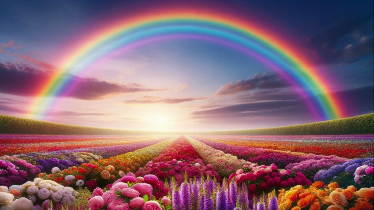 music of flowers under the rainbow color therapy